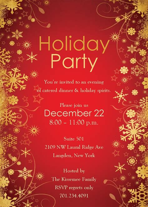 Free Printable Holiday Flyer Templates Of Christmas Party Invitation